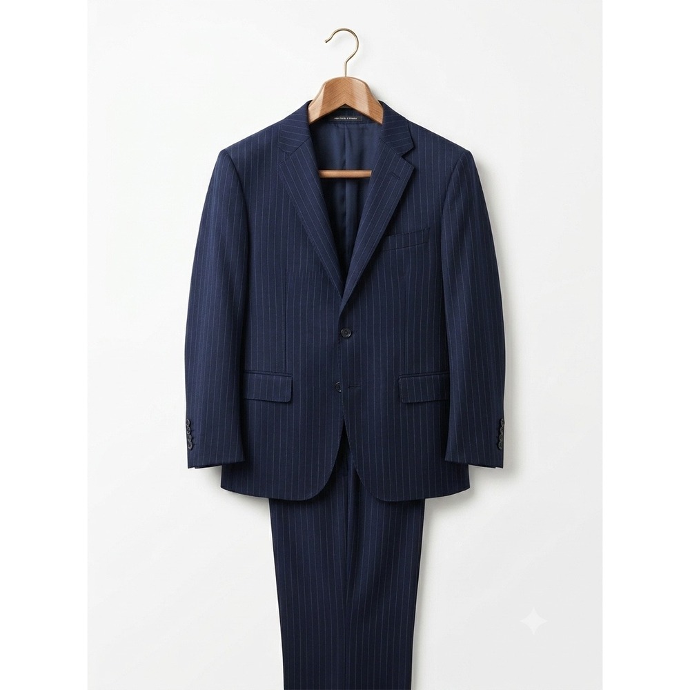 Calvin Klein Men's Navy Pinstripe 2-Piece Suit Fits 40R/42R
